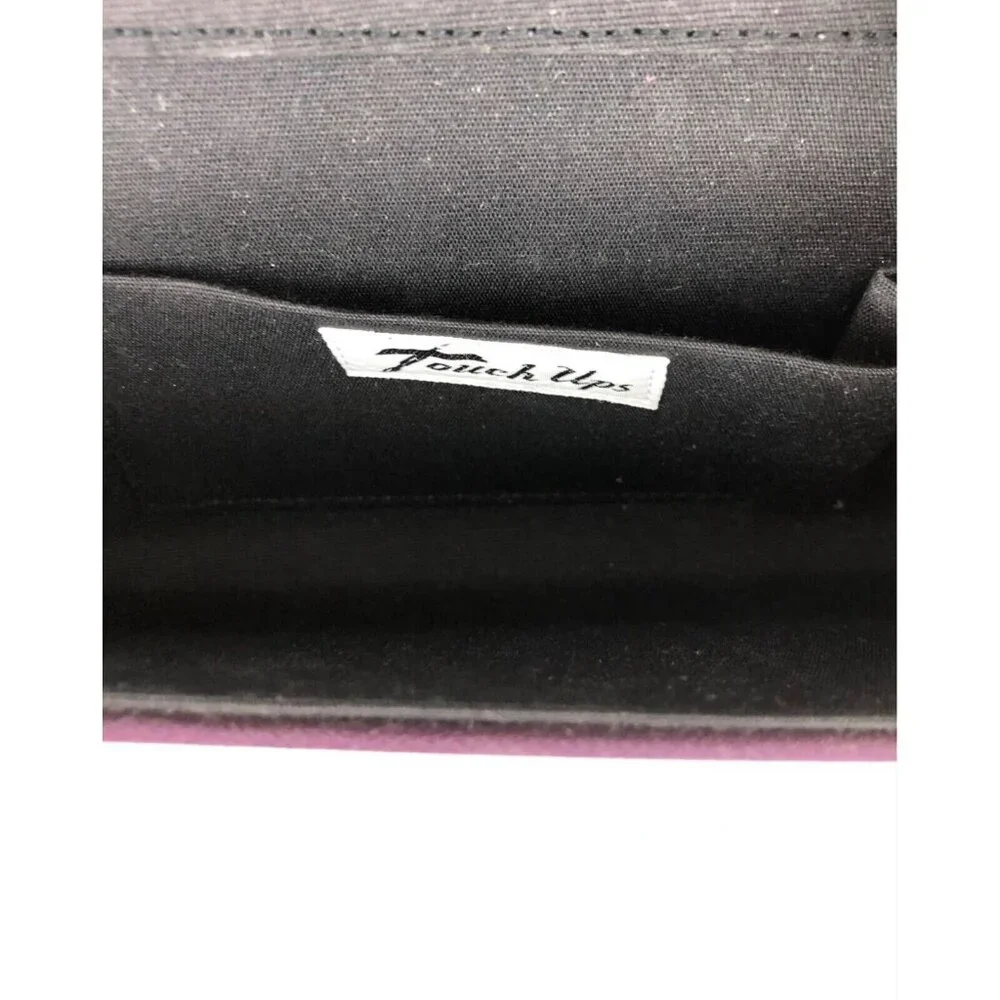 Vintage Touch Ups Purple Satin Clutch Purse w/ Gold Chain Shoulder Strap - Picture 6 of 12